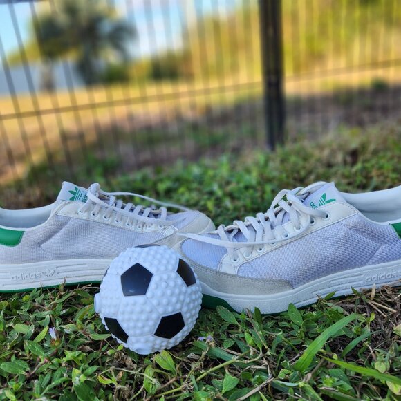 Adidas Rod Laver Vintage Sneaker M10.5- WHITE/COLLEGIATE GREEN - Picture 5 of 6